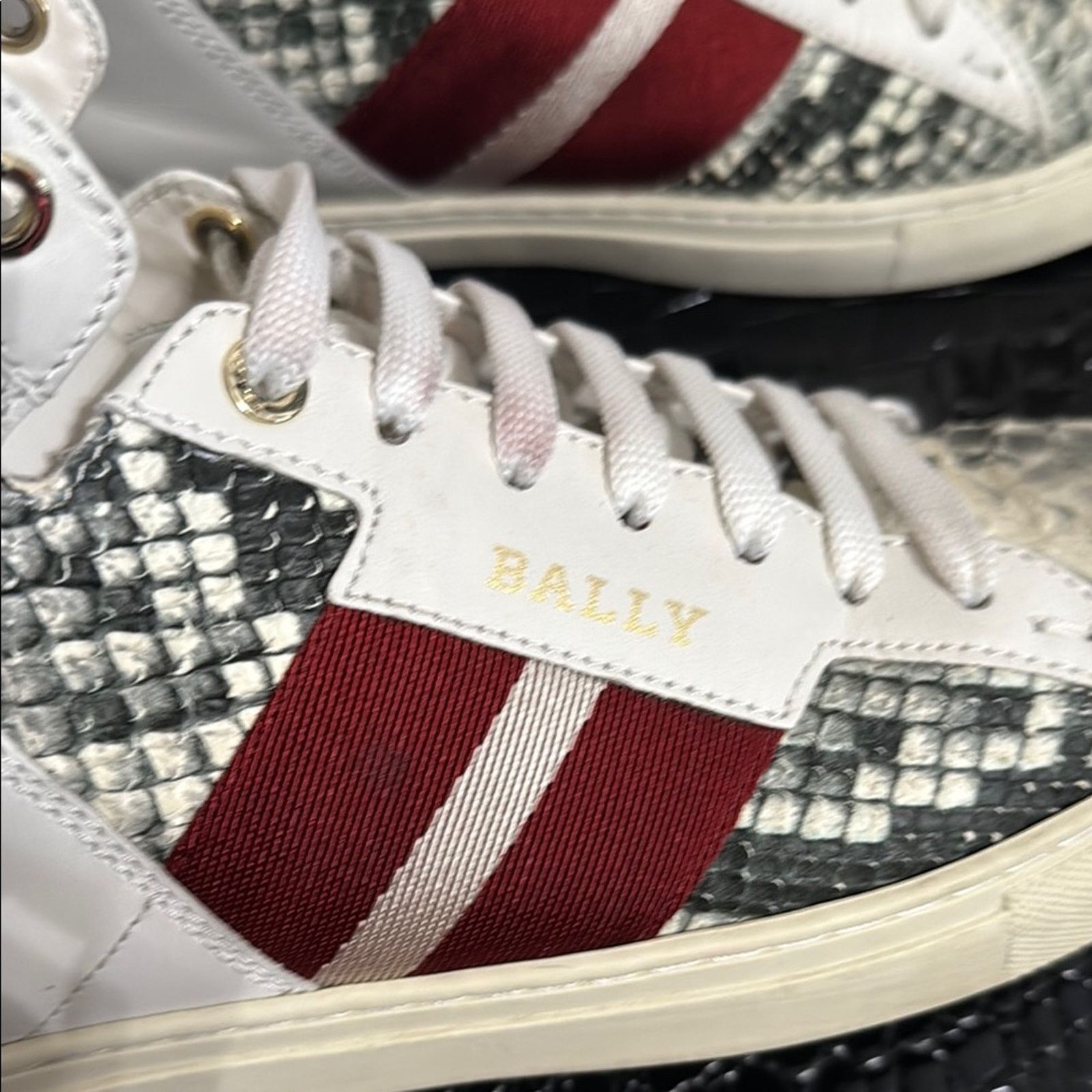 Bally Bally Hedern Snake Embossed White Leather High Top Sneakers Size US 9 / EU 42 - 5 Thumbnail