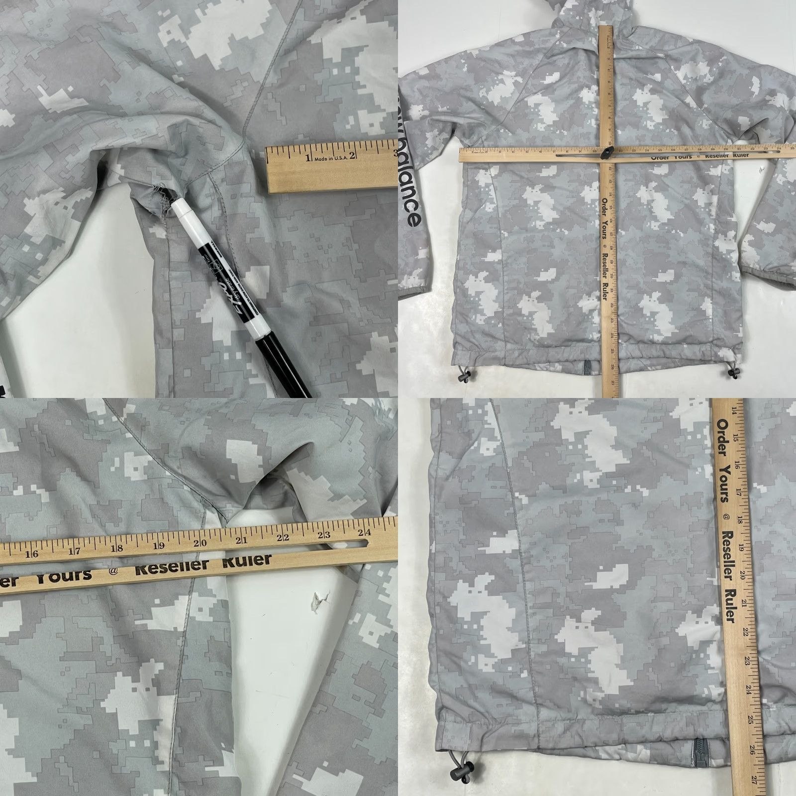 New Balance New Balance Jacket Mens Small Gray Camouflage Hooded Full Zip Running Hiking Gym Size US S / EU 44-46 / 1 - 9 Thumbnail