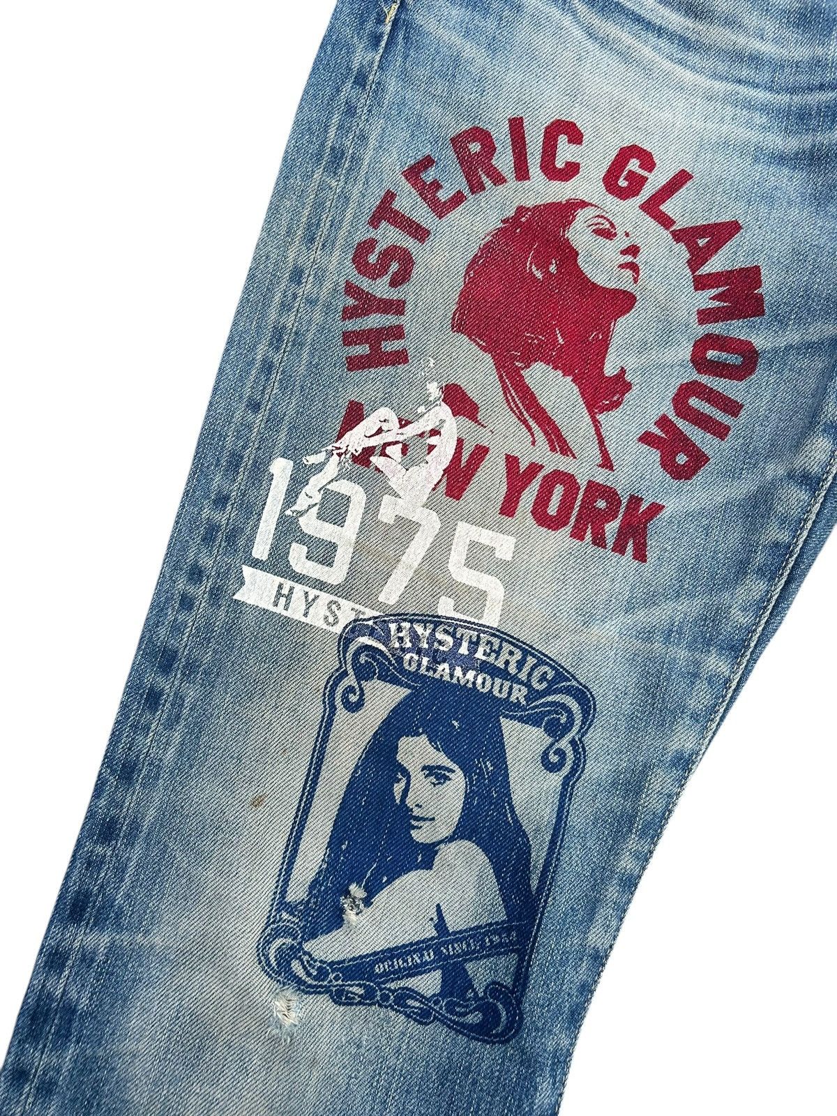 Hysteric Glamour Hysteric Glamour Selvedge studded Distressed Denim Jeans ☠️🎌 Size US 32 / EU 48 - 5 Thumbnail