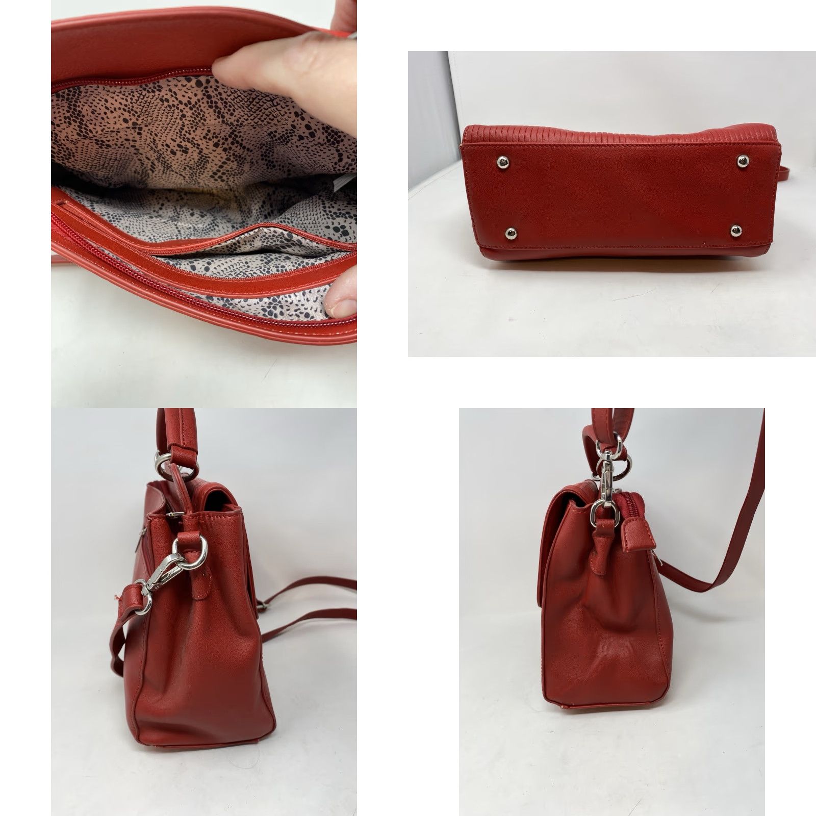 Vintage Karla Hanson Crossbody Bag Red Snake Print Faux Leather Pockets Crossbody Strap Card Holder Vintage No Size M / US 6-8 / IT 42-44 - 8 Thumbnail