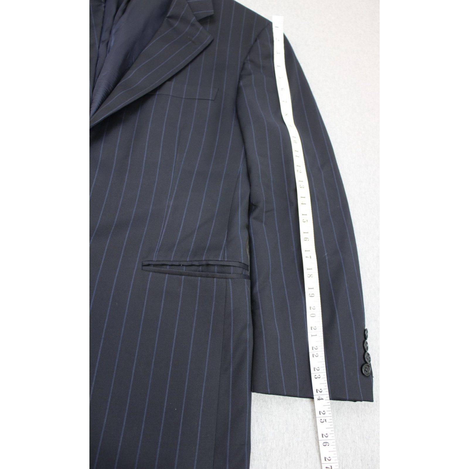 Brooks Brothers Brooks Brothers Suit Blazer Mens 40R Navy Blue Striped Wool Size 40R - 10 Thumbnail