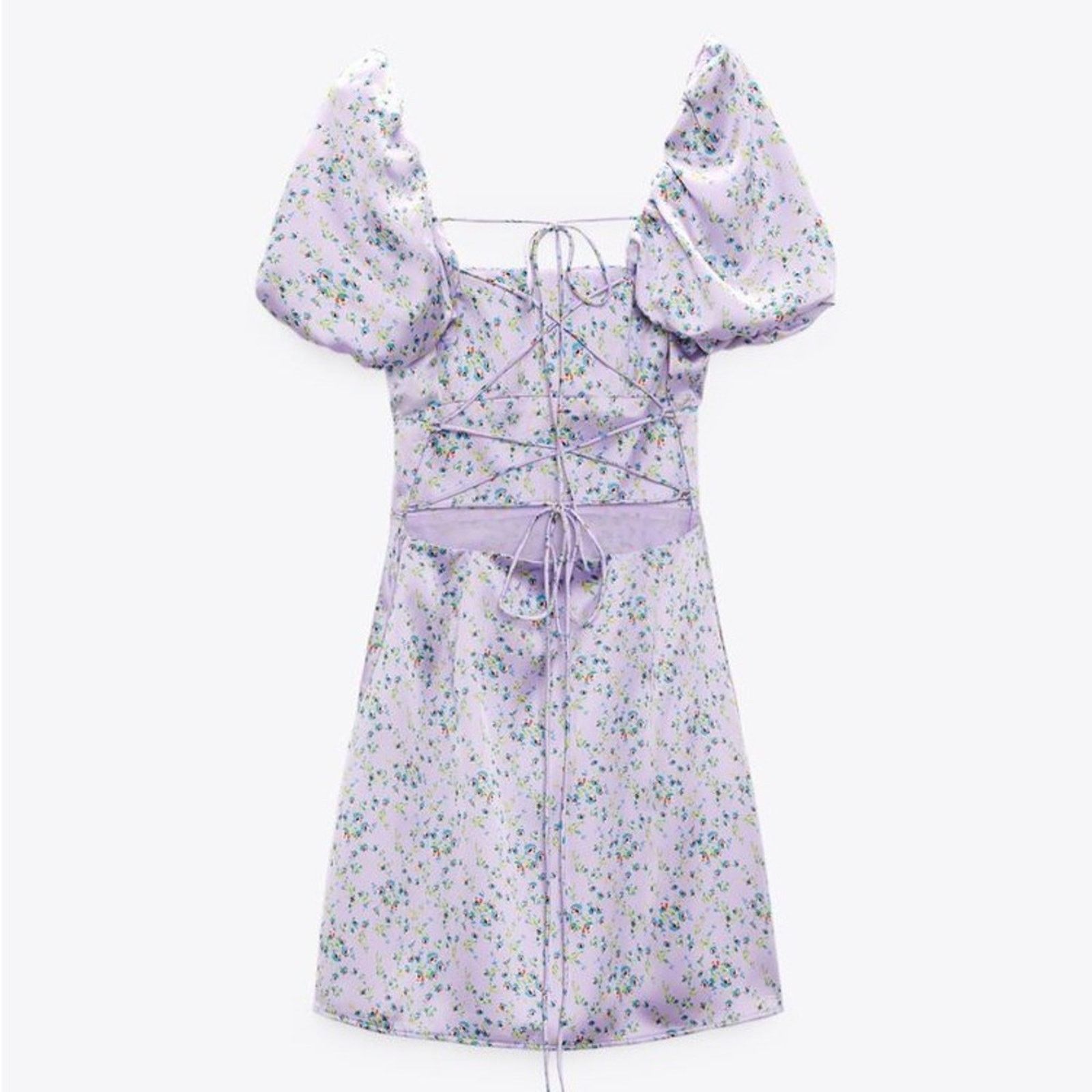 Zara ZARA BLOGGER FAVORITE SATIN EFFECT PRINT DRESS MAUVE Size XS / US 0-2 / IT 36-38 - 11 Thumbnail