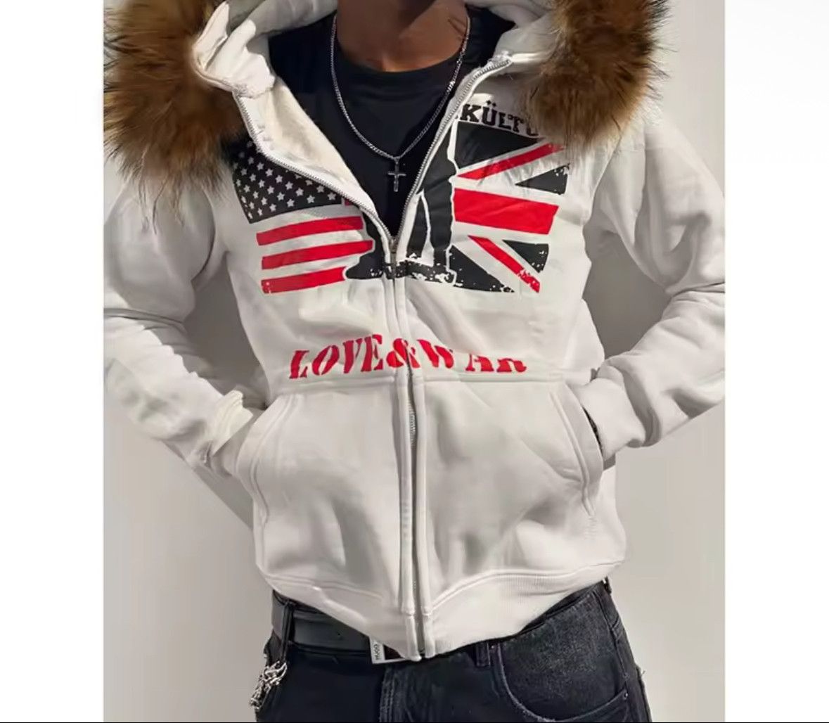 Other Fashion Punk Y2K Goth Grunge Retro Ins Fur Hoodies Size US S / EU 44-46 / 1 - 3 Thumbnail