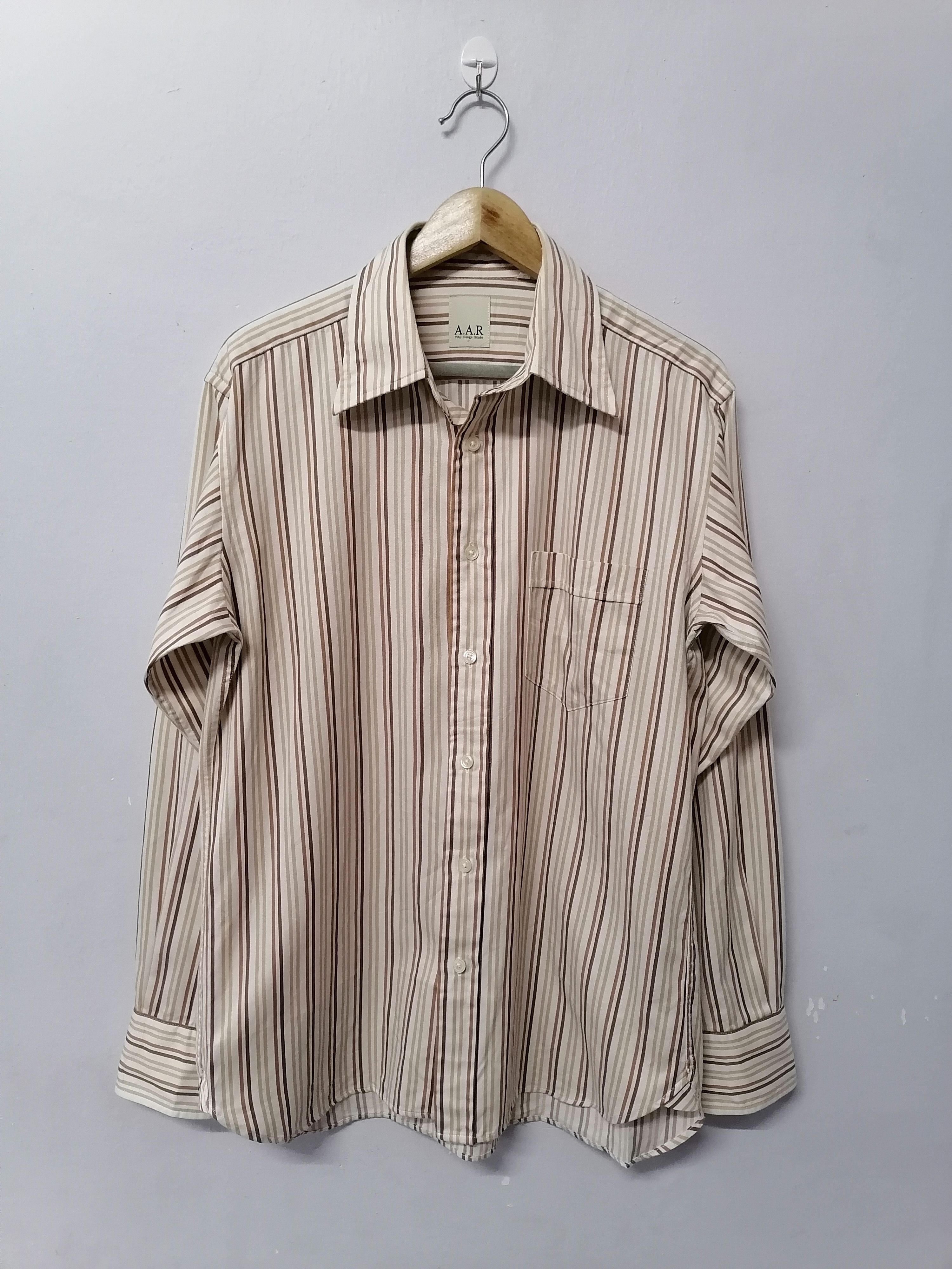 Yohji Yamamoto A.A.R Yohji Design Studio Pinstripe Button Ups Shirt Size US L / EU 52-54 / 3 - 2 Thumbnail