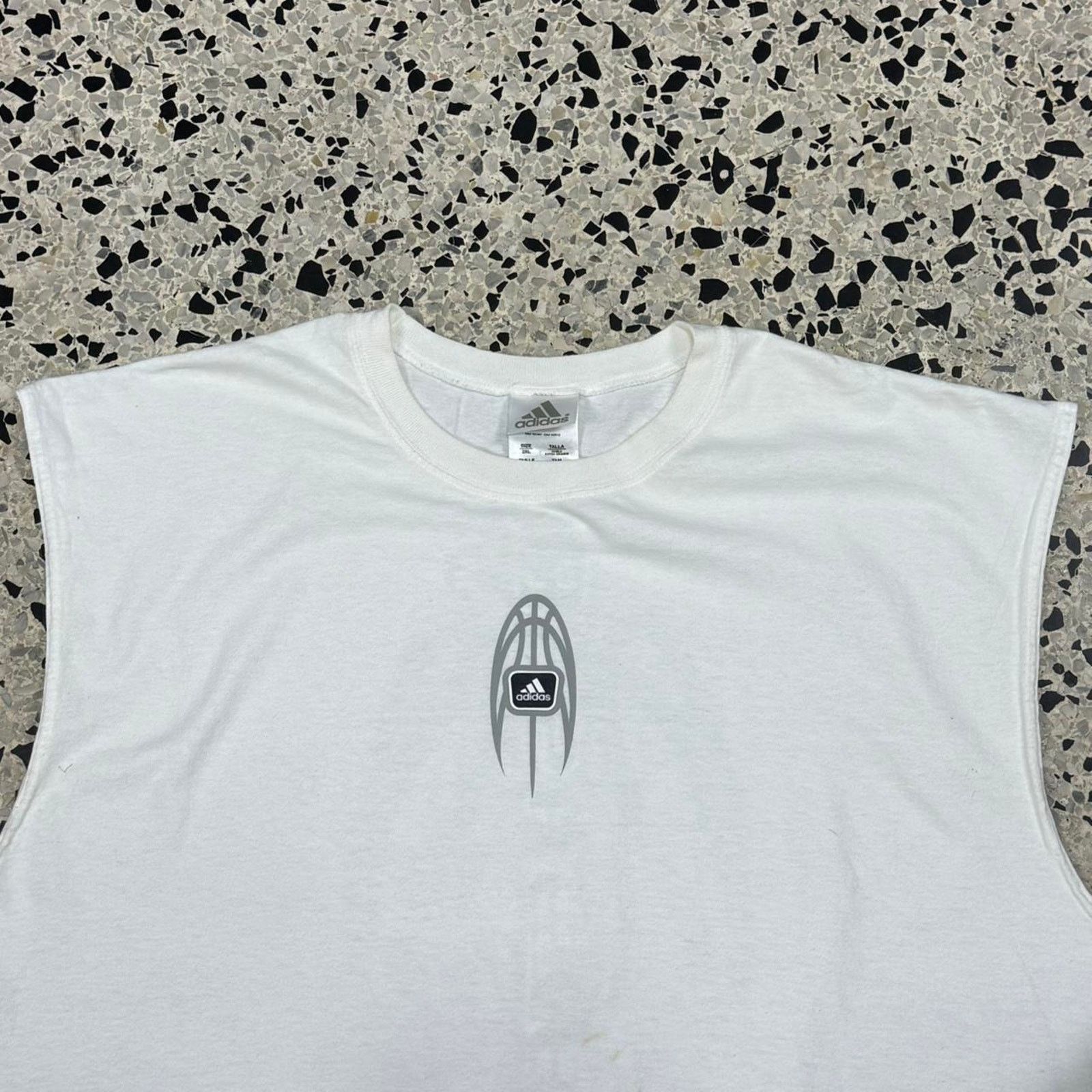 Adidas × Vintage VINTAGE Y2K ADIDAS BASKETBALL SLEEVELESS TANK TOP TEE: Size US XXL / EU 58 / 5 - 1 Thumbnail