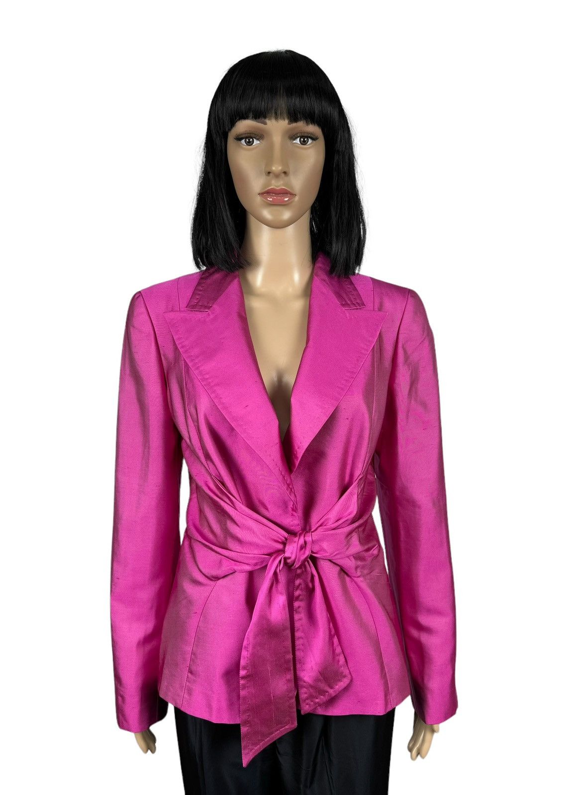 Max Mara Max Mara Pianoforte Silk-Cotton Blazer Belted size US10 IT44 Size L / US 10 / IT 46 - 1 Thumbnail