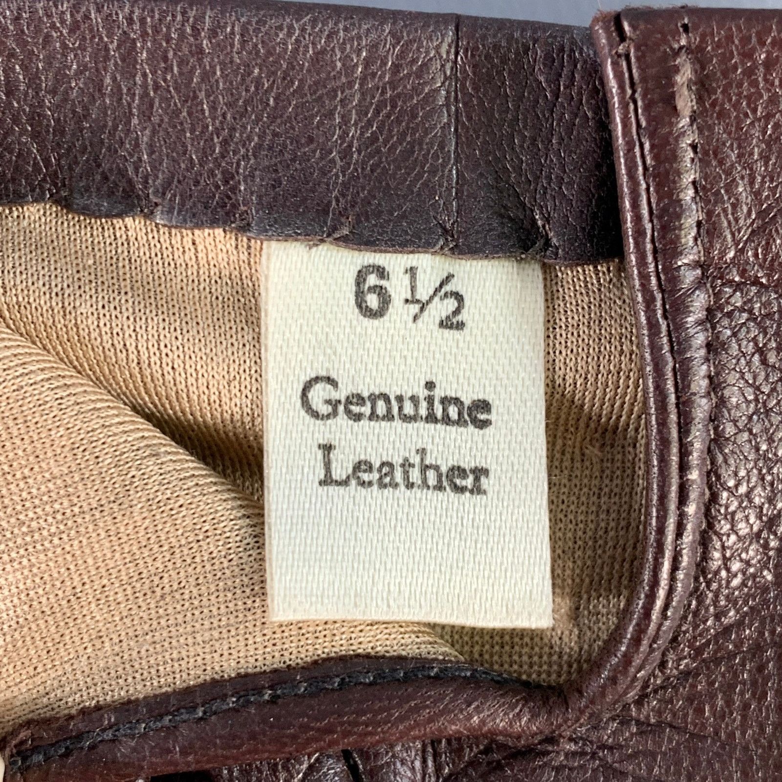 Other SERMONETA Size 6.5 Brown Leather Silk Lined Gloves Size ONE SIZE - 5 Thumbnail