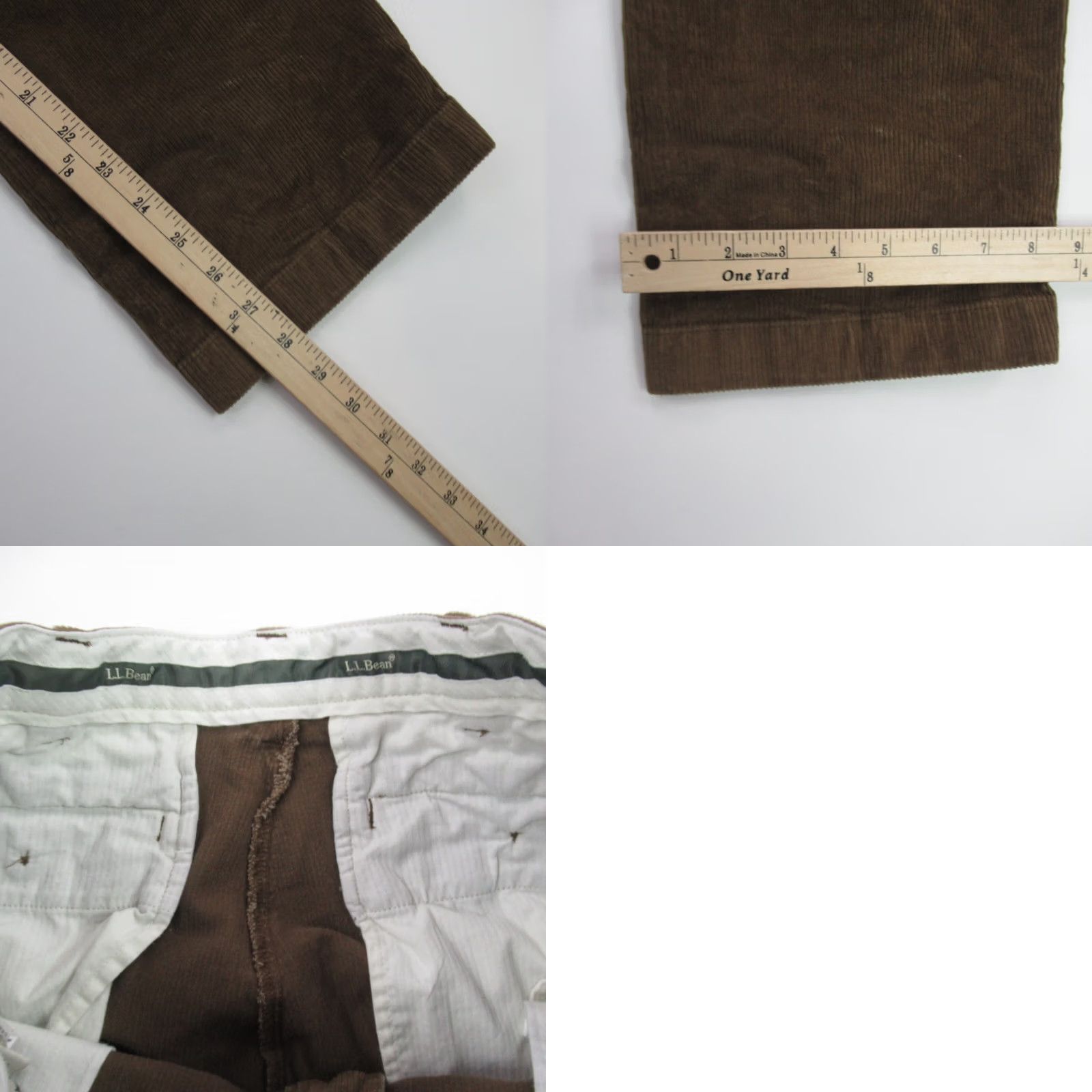 Vintage LL Bean Jeans Womens 34X29 Brown Corduroy Straight Leg Pockets Casual Pockets Size 24" / US 00 / IT 34 - 8 Thumbnail