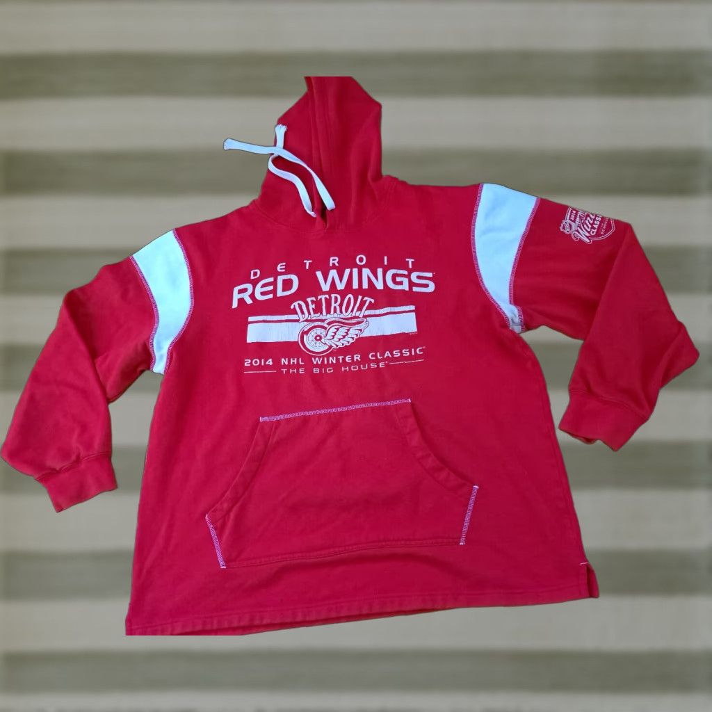 NHL VINTAGE Detroit Red Wings Pullover Hoodie NHL XL Red Unisex Adults 26in long 26in pit to pit Size US XL / EU 56 / 4 - 1 Thumbnail