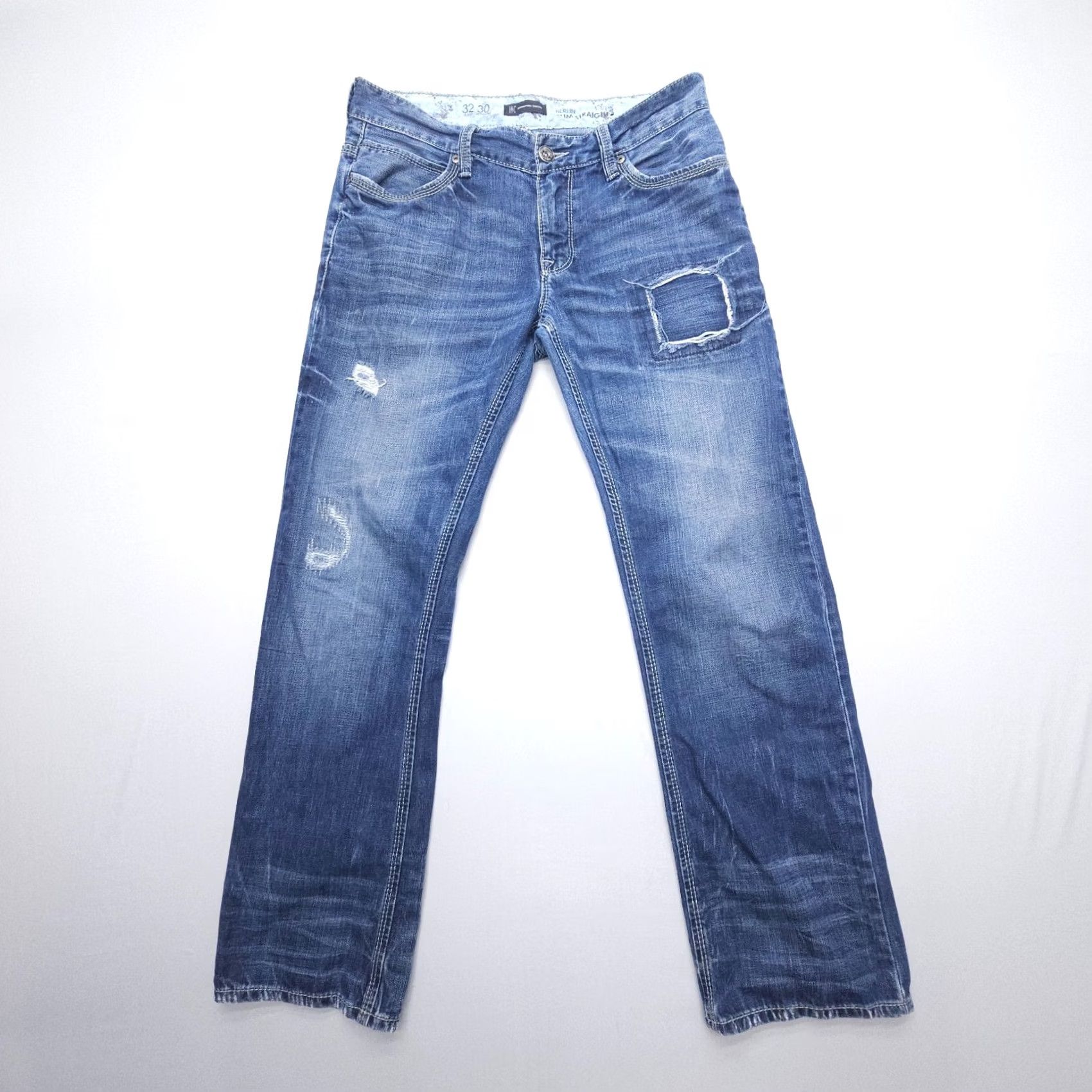 Vintage INC International Concepts Berlin Slim Straight Jeans Mens 32 x 30 Dark Wash Blue Denim 5-Pocket Logo Size US 32 / EU 48 - 2 Thumbnail
