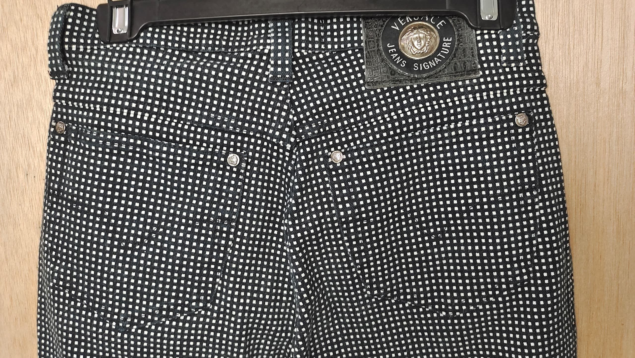 If Six Was Nine × Versace × Vintage VINTAGE VERSACE HIGH WAIST BLACK DENIM SKINNY JEANS Size 28" / US 6 / IT 42 - 8 Thumbnail