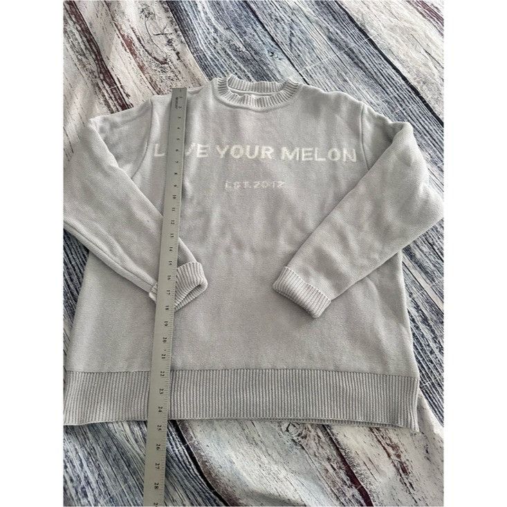 Other Love Your Melon Light Gray Logo Knit Sweater Size S / US 4 / IT 40 - 9 Thumbnail