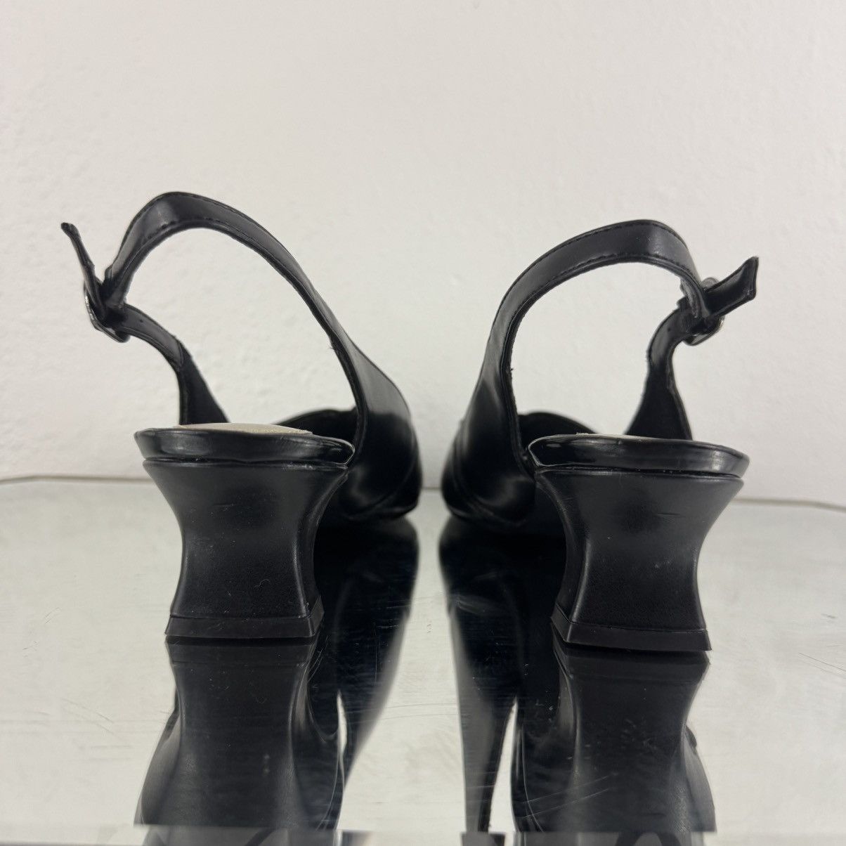 Other EASY STREET Y2K Black Faux Leather Edgy Bow Kitten Heels Size US 9 / IT 39 - 5 Thumbnail