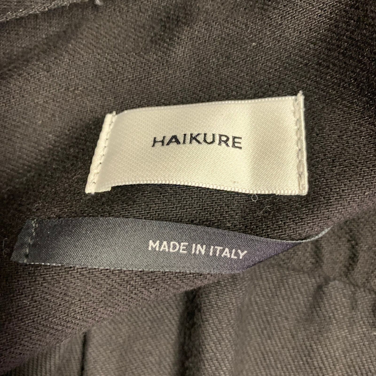 HAIKURE Size S Black Cotton Twill Long Sleeve Shirt Dress