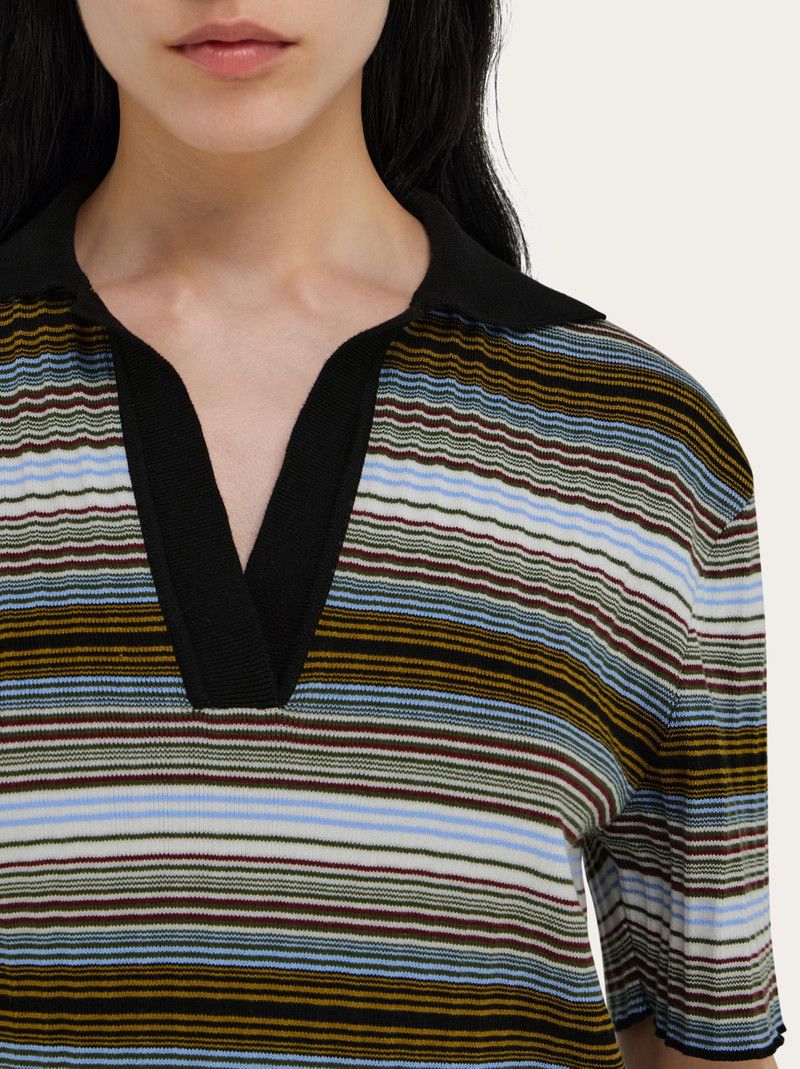 Salvatore Ferragamo o1s1rm0426 Knitted Striped Dress in Multicolor Size XS / US 0-2 / IT 36-38 - 5 Thumbnail