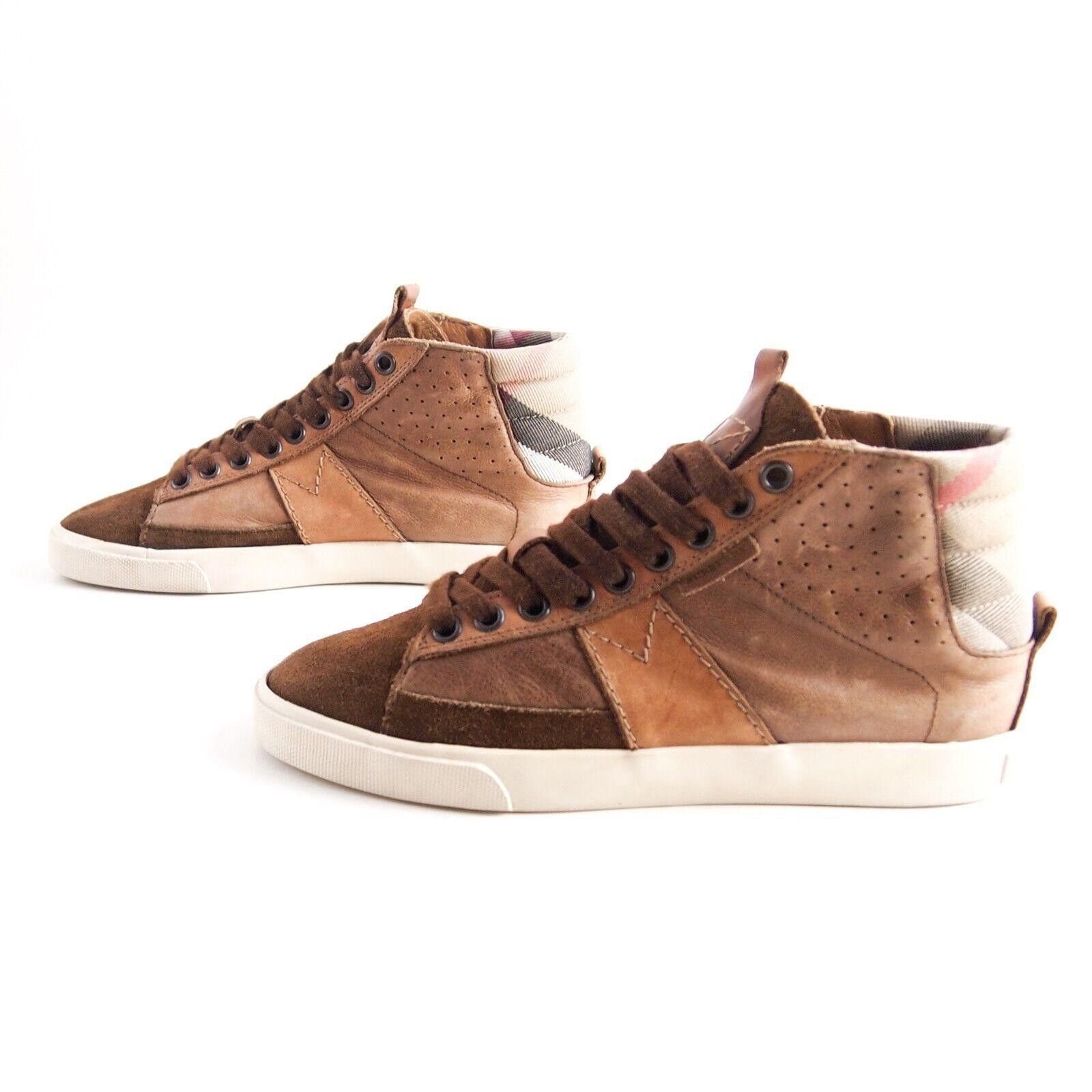 Burberry Burberry Nova Check Sneakers Brown Leather EU 36 US 6 Size US 6 / IT 36 - 2 Thumbnail