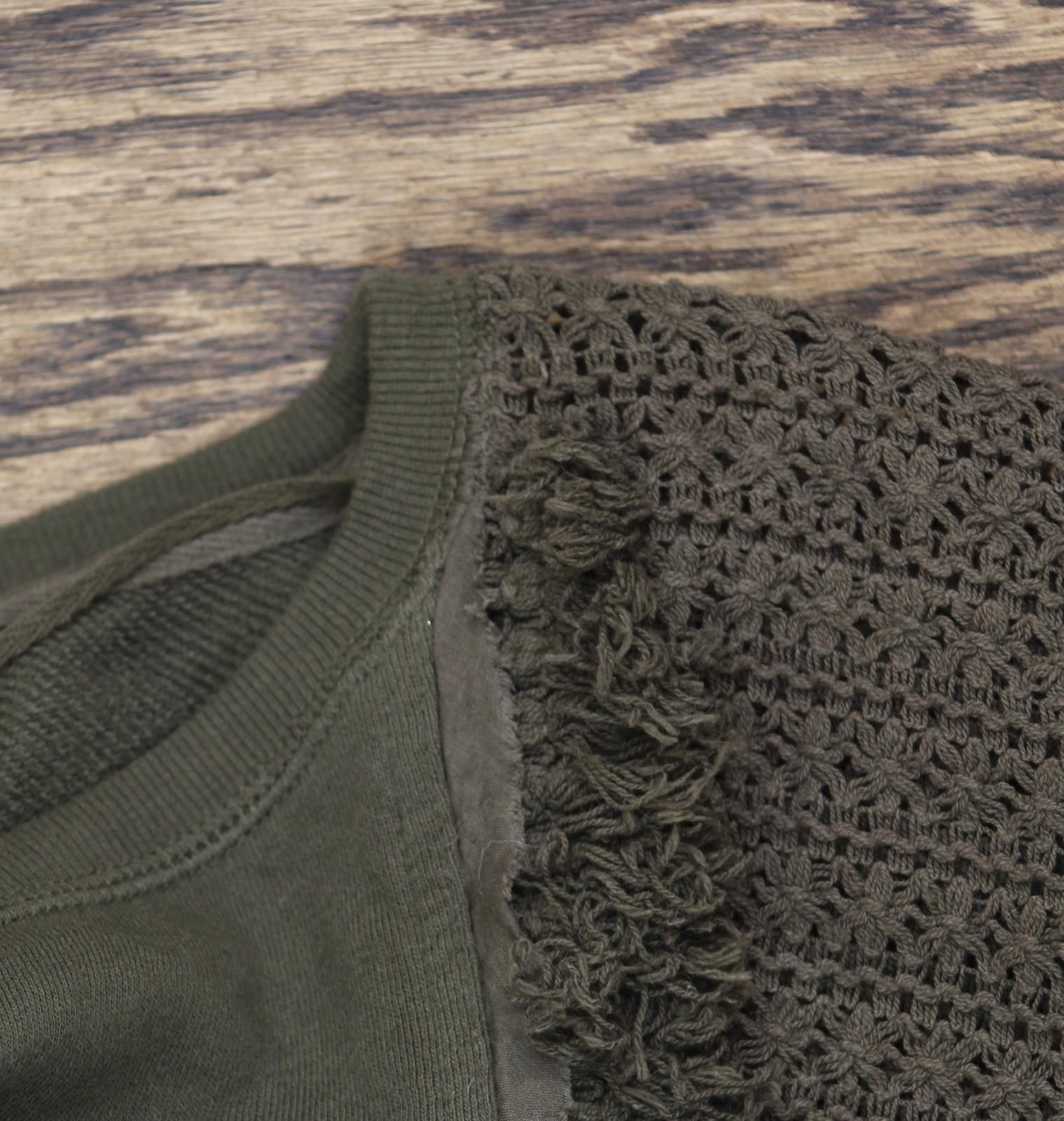 Free People Free People Cropped Sweater Cotton Dolman Sleeve Green Xs Size XS / US 0-2 / IT 36-38 - 4 Thumbnail