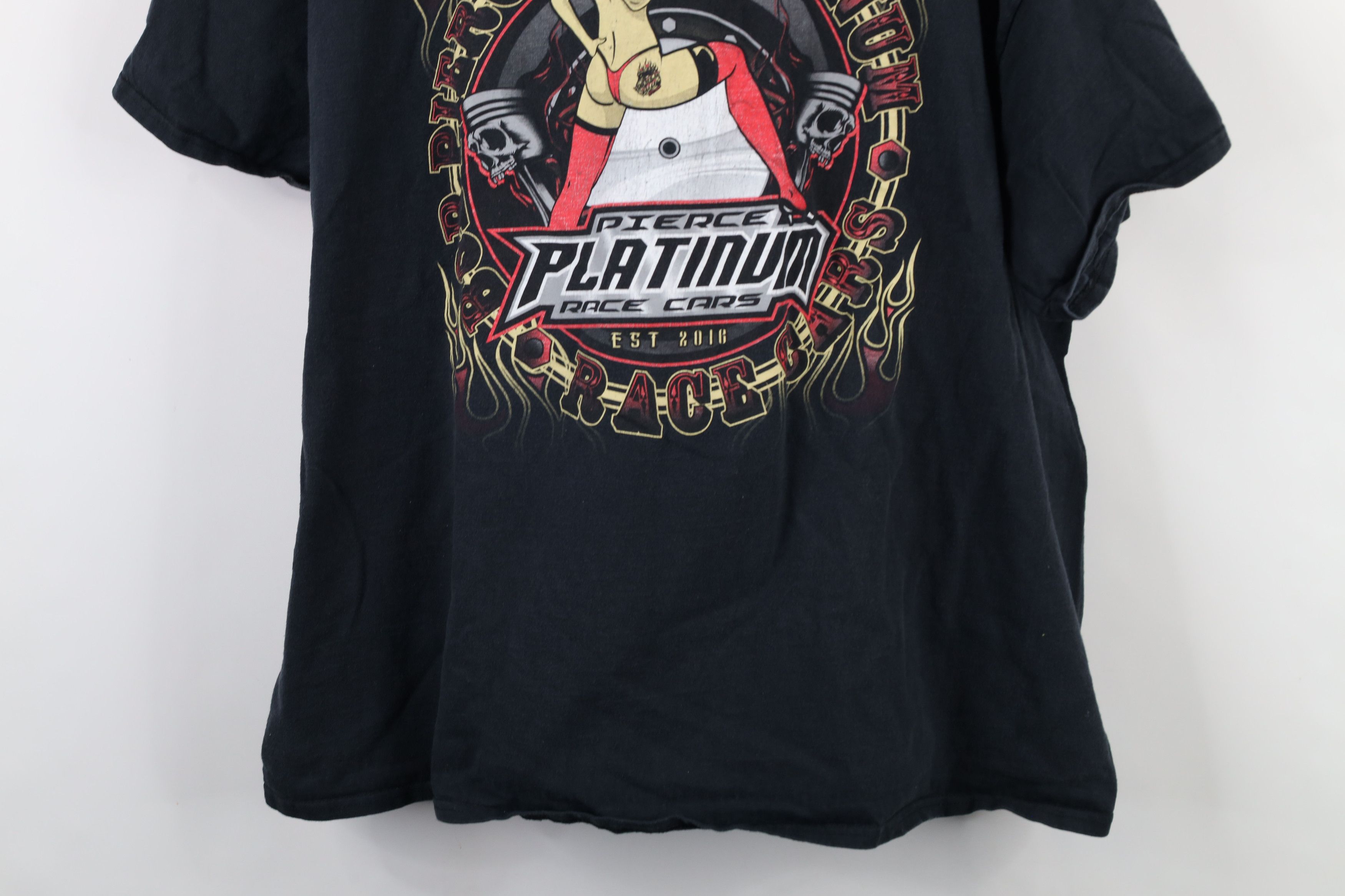 Vintage Y2K Streetwear Platinum Race Cars Pinup Girl Fire T-Shirt Size US XXL / EU 58 / 5 - 3 Thumbnail