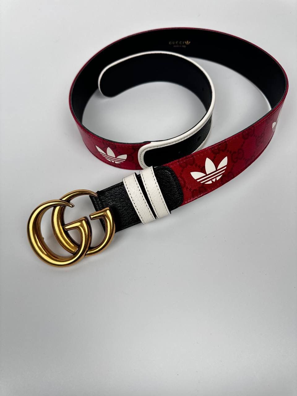 Gucci Gucci Adidas GG Monogram leather belt Size 34 - 3 Thumbnail