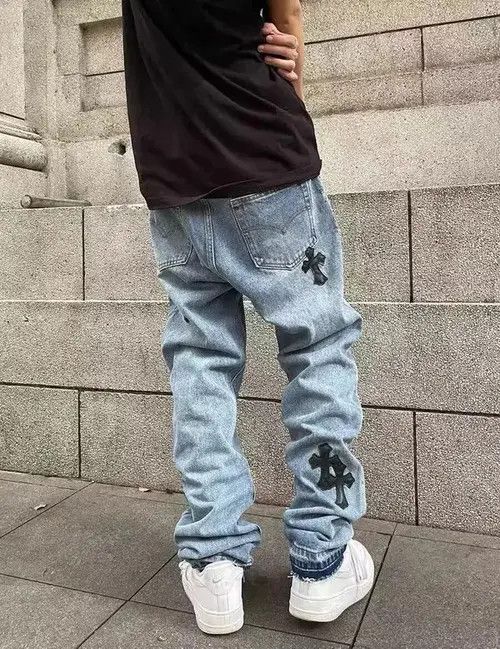 Japanese Brand Vintage washed cross patch rare jeans Size US 32 / EU 48 - 6 Thumbnail