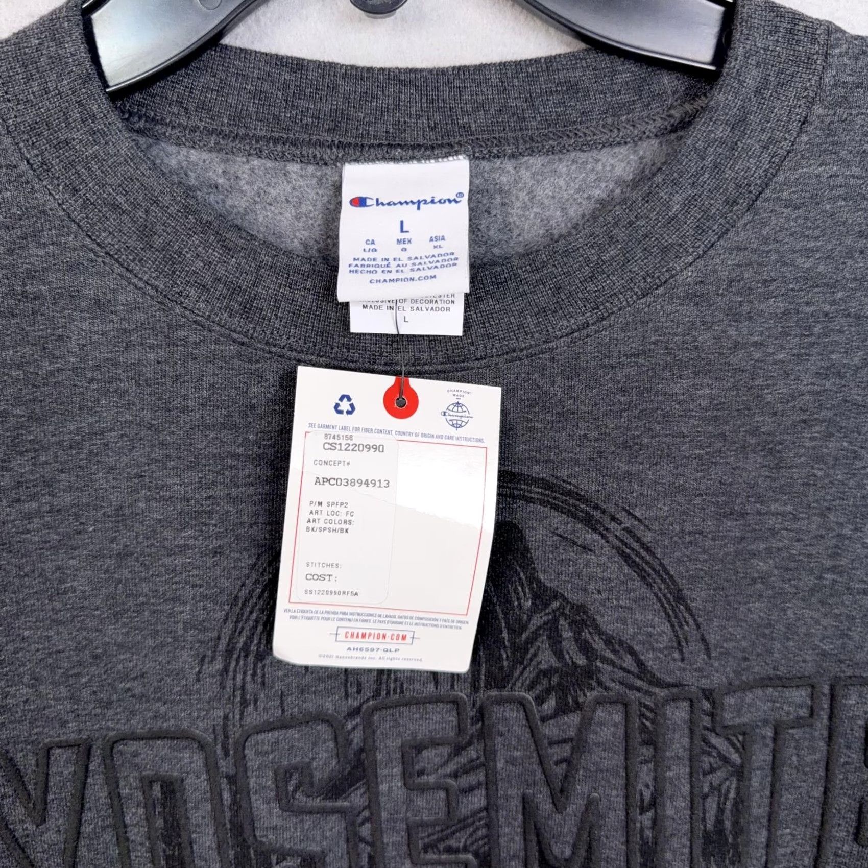 Champion Champion Yosemite Graphic Sweatshirt Mens Large Gray Crewneck Fleece Pullover Size US L / EU 52-54 / 3 - 3 Thumbnail
