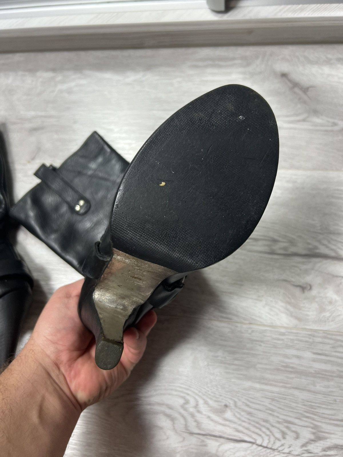 Dolce & Gabbana Dolce Gabbana Black Leather High Heel Boots D&G Y2K Style Size US 7.5 / IT 37.5 - 19 Thumbnail