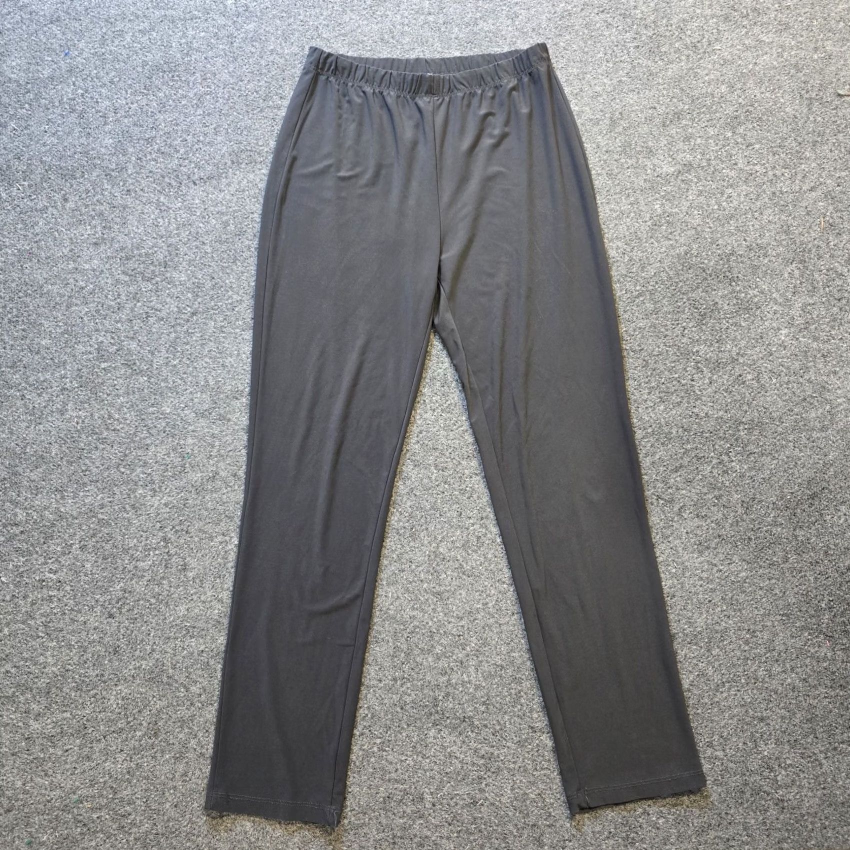 Vintage Clara Sun Woo Pants Womens Medium Gray Stretchy Slinky Pull On Casual Basic Size 28" / US 6 / IT 42 - 2 Thumbnail