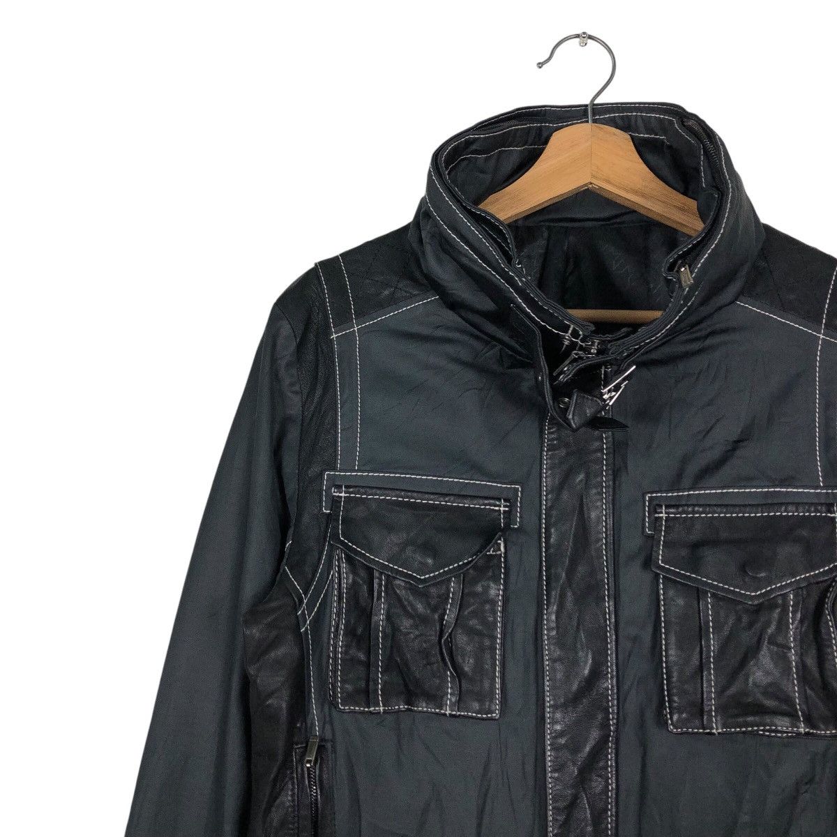 Japanese Brand 📌Cropped Biker Leather Jacket Comme Ca Du Mode Men Size US S / EU 44-46 / 1 - 8 Thumbnail
