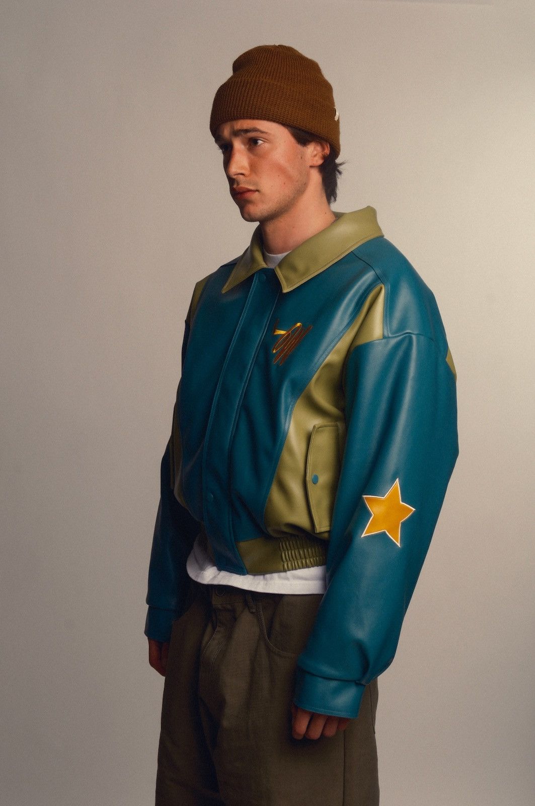 image of Wish&me Luck Wish Me Luck New Green Bomber, Men's (Size Small)