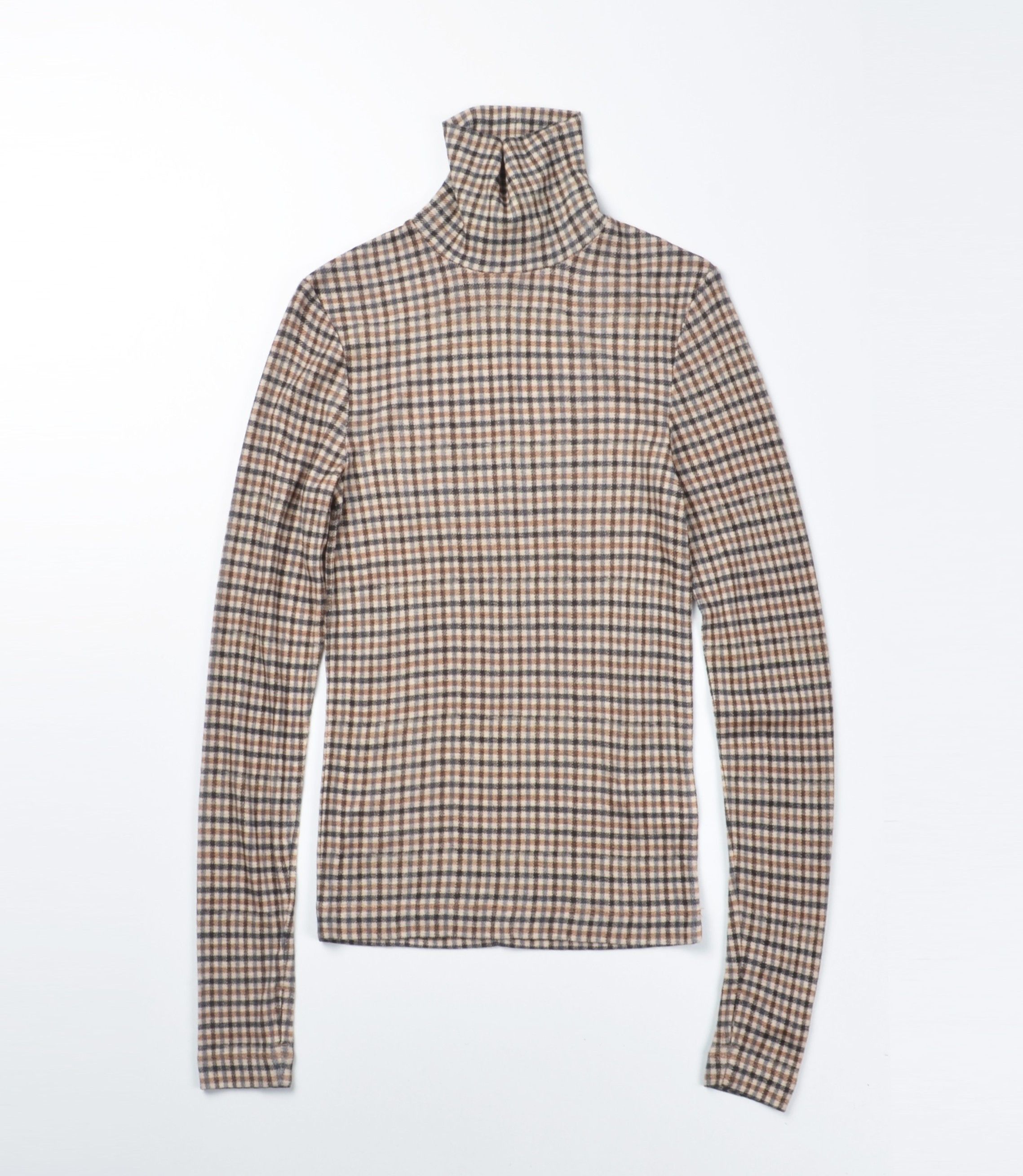 Cos Cos Houndstooth Slim Fit Turtleneck Wool Long Sleeve Top Size S / US 4 / IT 40 - 4 Thumbnail