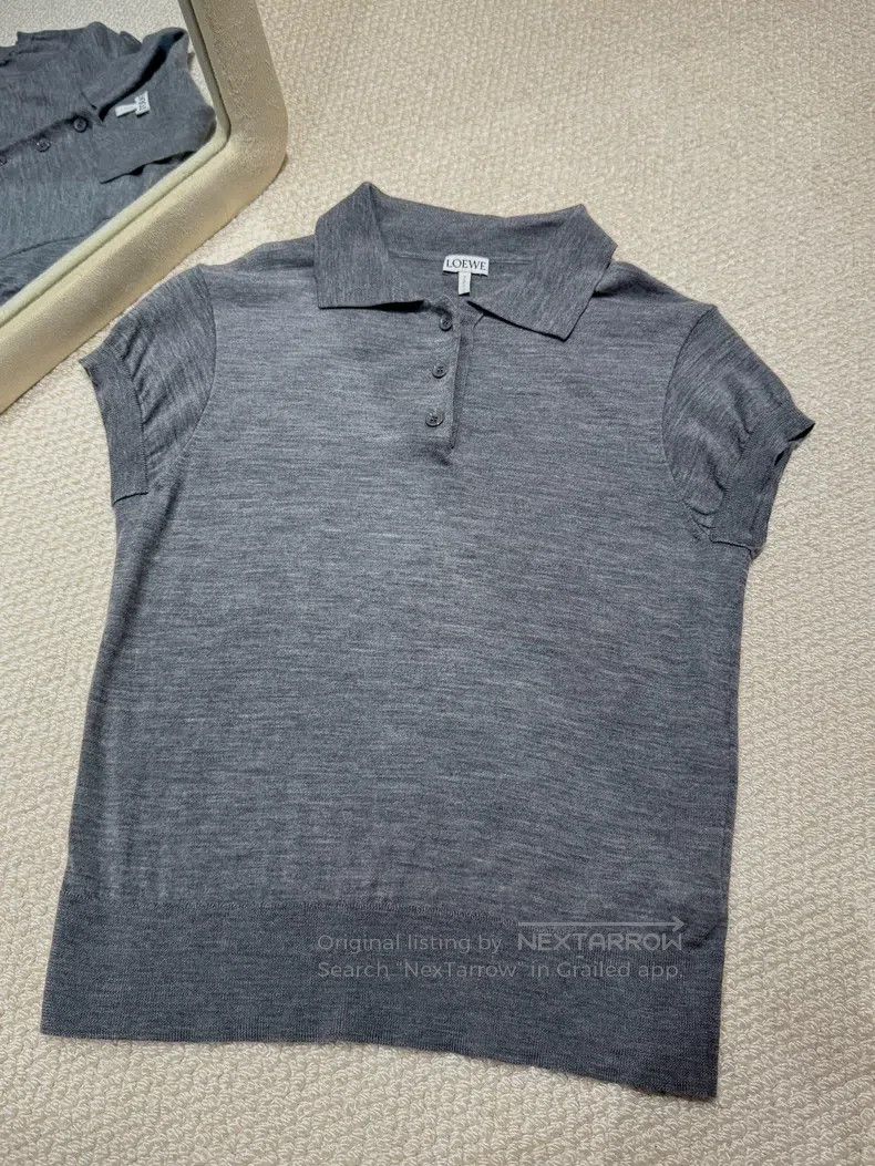 Loewe Loewe Classic gray short-sleeved knitted top Size S / US 4 / IT 40 - 1 Thumbnail