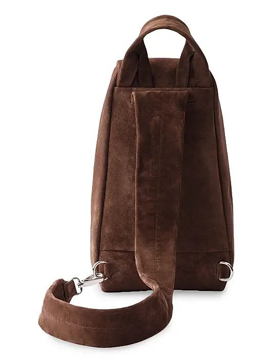 Prada o1bcso1str1025 Size: OS / Suede Backpack in Brown Size ONE SIZE - 4 Thumbnail