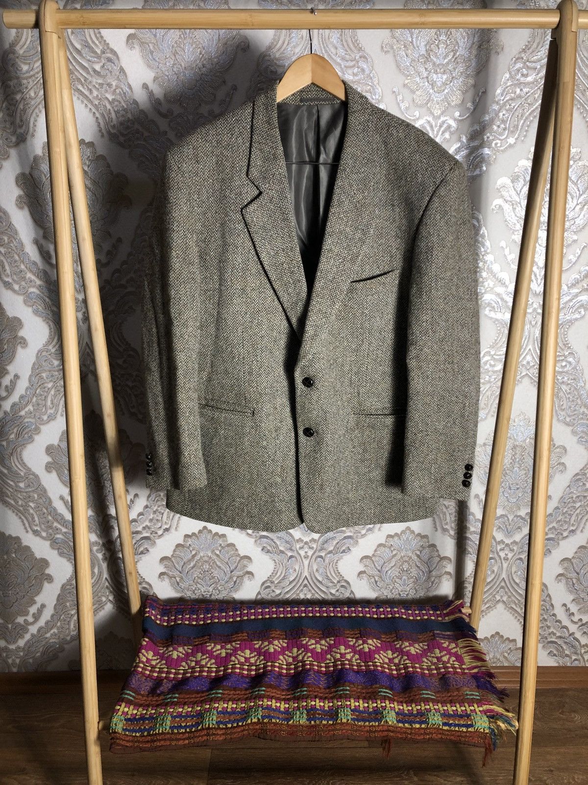 Harris Tweed × Vintage VERY RARE HARRIS TWEED DESIGNER BLAZER CASUAL ENGLAND 90s Size 46R - 1 Thumbnail