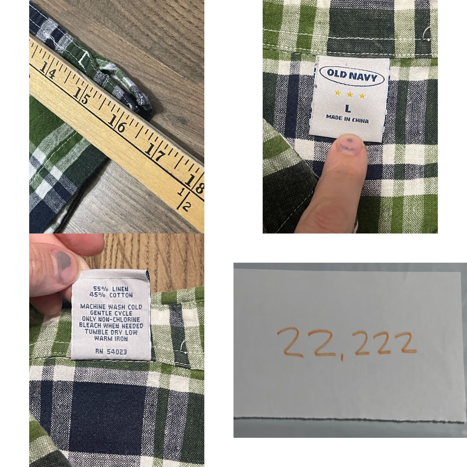 Old Navy Old Navy Shirt Mens L Plaid Button Up Long Sleeve Size US L / EU 52-54 / 3 - 8 Thumbnail