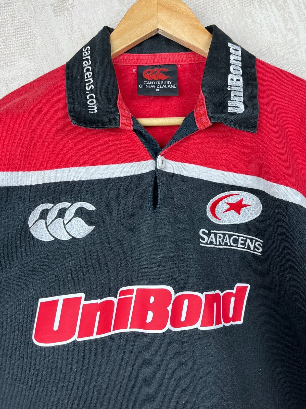Canterbury of New Zealand Saracens Canterbury Unibond 2001/02 Home Union Rugby Jersey Size US XL / EU 56 / 4 - 8 Thumbnail