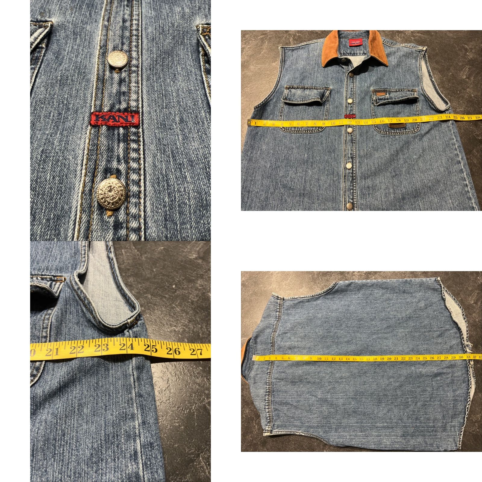 Karl Kani VINTAGE Karl Kani Denim Vest L Jeans L Blue 90s Hip Hop Baggy Pockets Casual Men Vest Mens White? Wait. Size US 33 - 8 Thumbnail