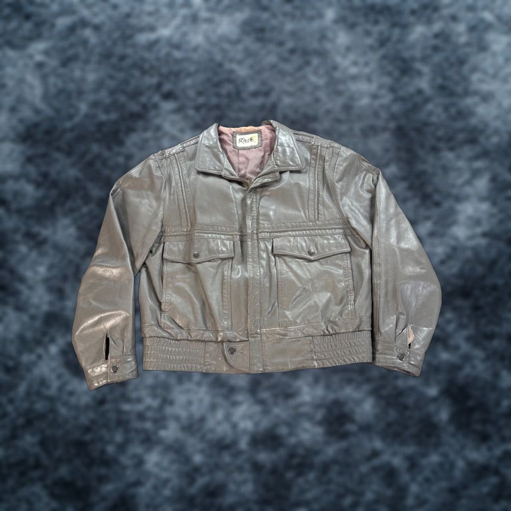 Orage VINTAGE Rage Bomber Jacket Men's M Black 90s Retro Leather Jacket Size US M / EU 48-50 / 2 - 1 Thumbnail