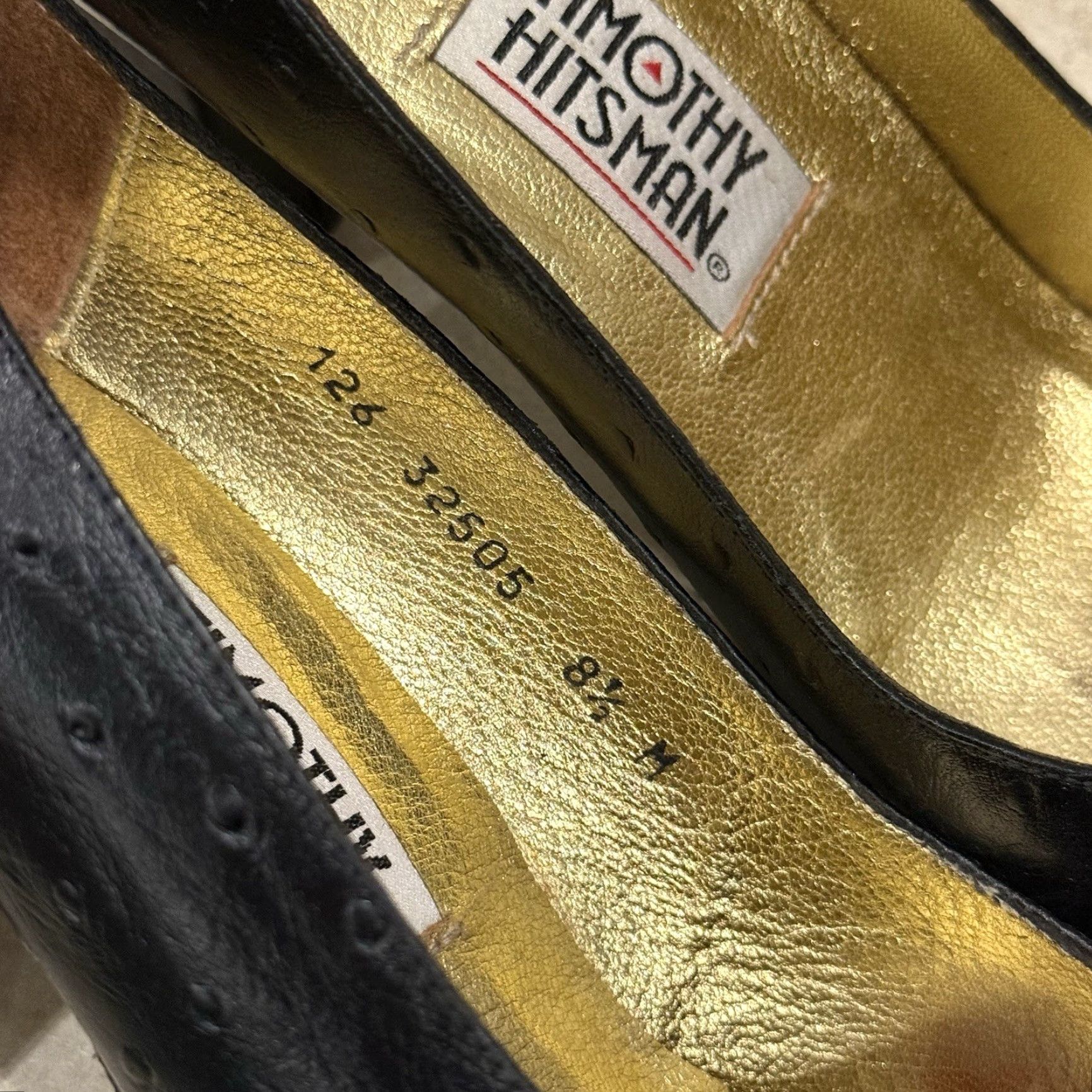 Vintage VINTAGE Timothy Hitsman Heels Women Pump Square Toe Leather Black 8.5 M Spain Size US 9 / IT 39 - 3 Thumbnail