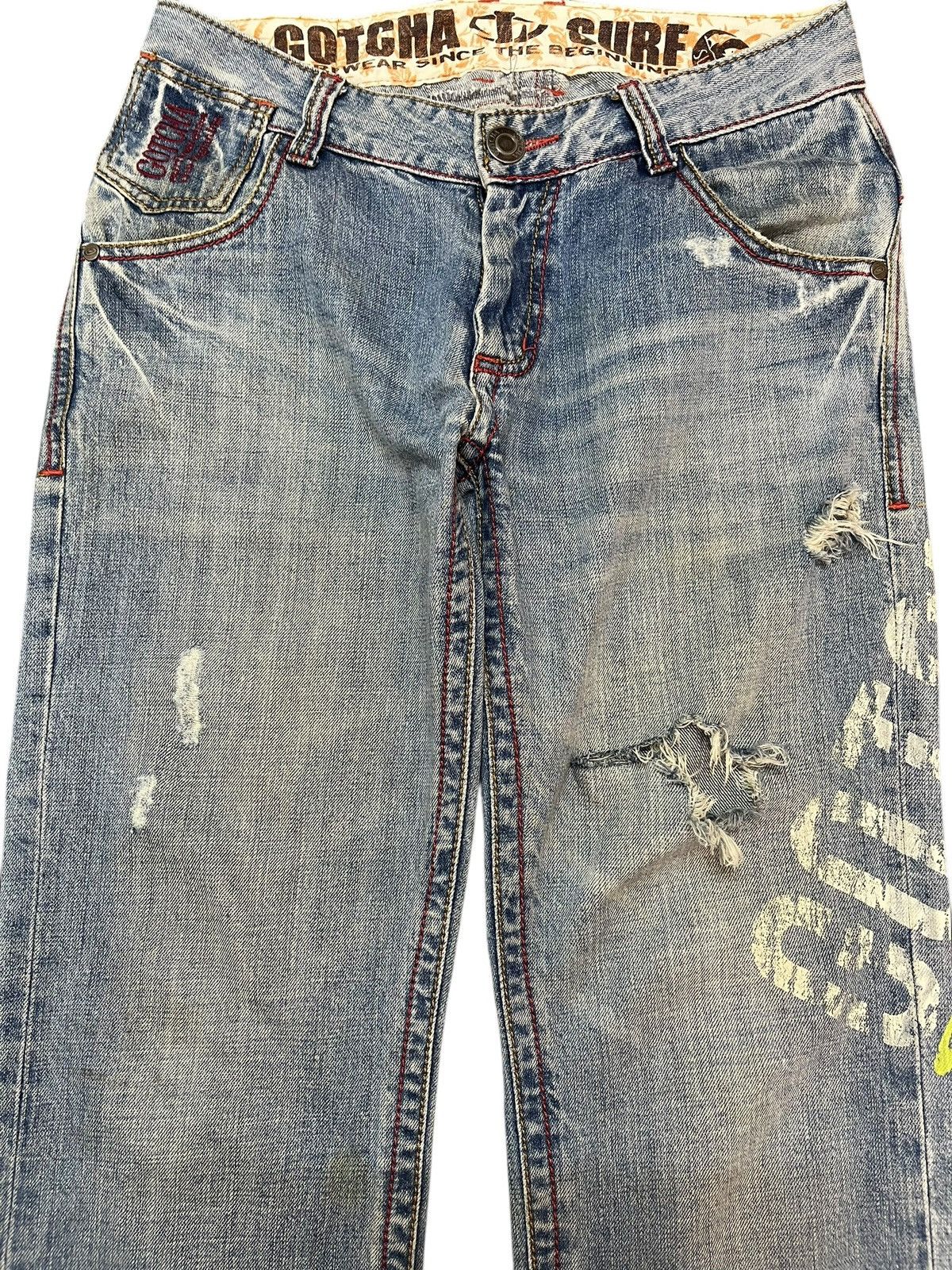 Japanese Brand × Le Grande Bleu (L.G.B.) Vintage Gotcha Surfwear Distressed Denim Size US 32 / EU 48 - 2 Thumbnail