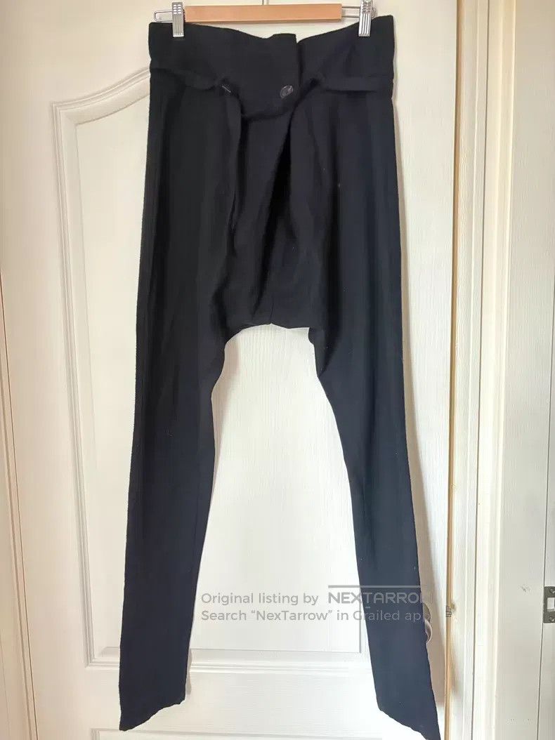 Ann Demeulemeester Ann Demeulemeester Black wool trousers with belt design, l Size 25" / US 0 / IT 36 - 1 Thumbnail