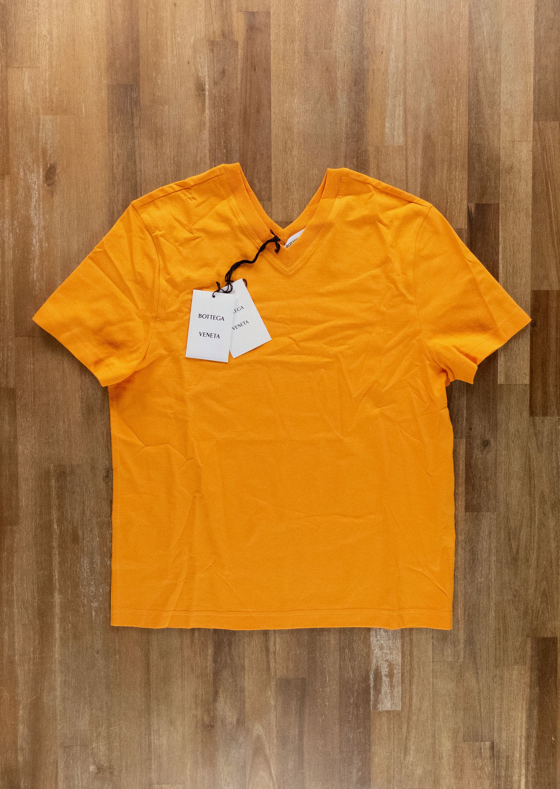 Bottega Veneta BOTTEGA VENETA sunrise orange double V neck t-shirt Large q Size M / US 6-8 / IT 42-44 - 1 Thumbnail