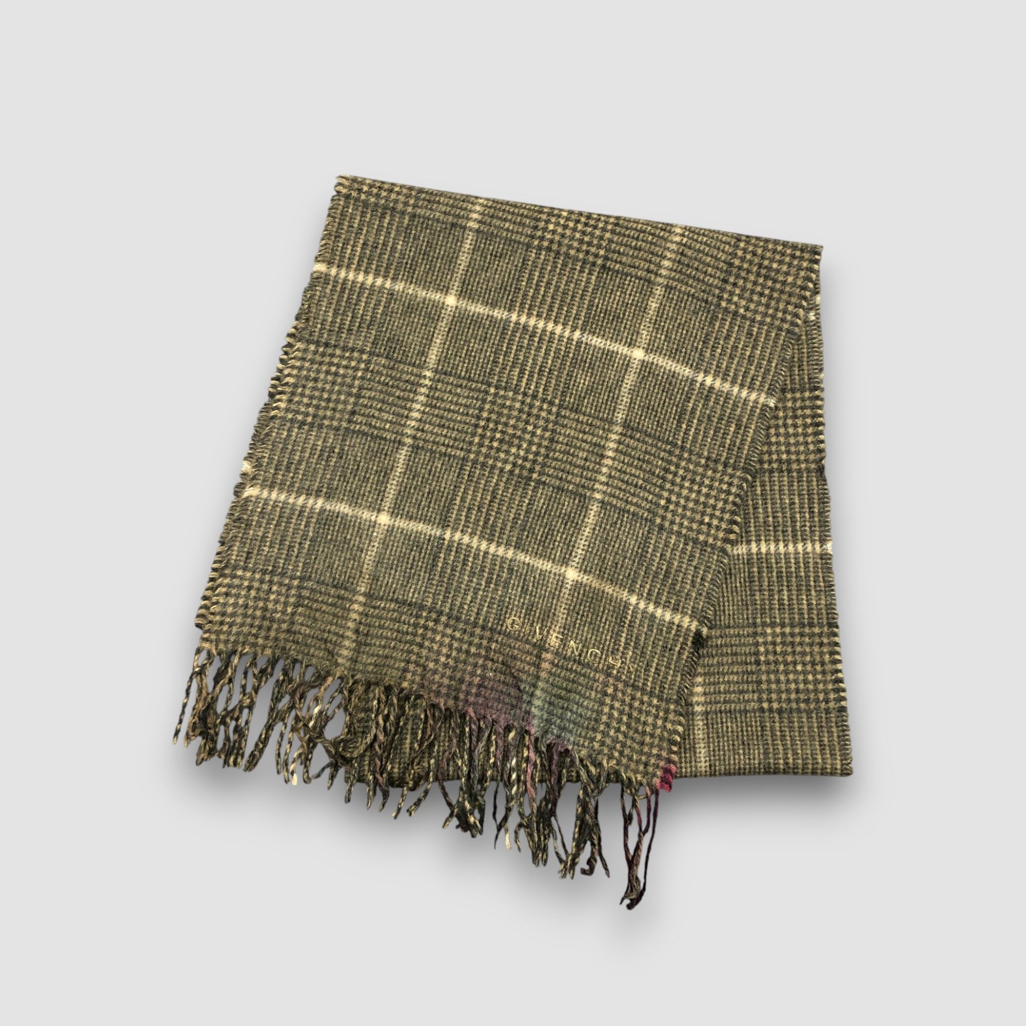 Japanese Brand Vintage Givenchy Scarf Muffler Wool Plaid Winter Scarves Size ONE SIZE - 2 Thumbnail