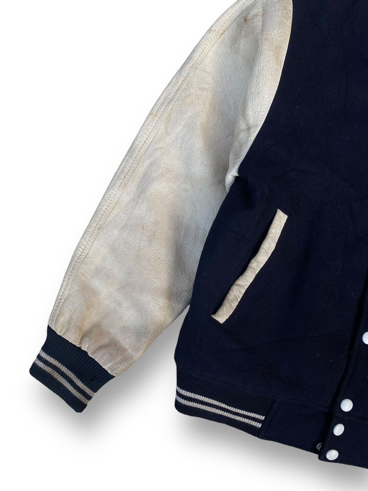 Japanese Brand × Vintage Vintage MACBETH Letterman MB Varsity Wool Leather Jacket.#D1 Size US M / EU 48-50 / 2 - 3 Thumbnail