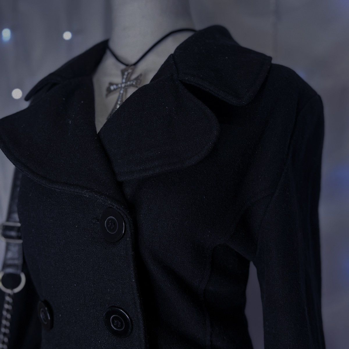 rue21 Vintage Rue 21 Black Wool Blend Coat Size M / US 6-8 / IT 42-44 - 2 Thumbnail