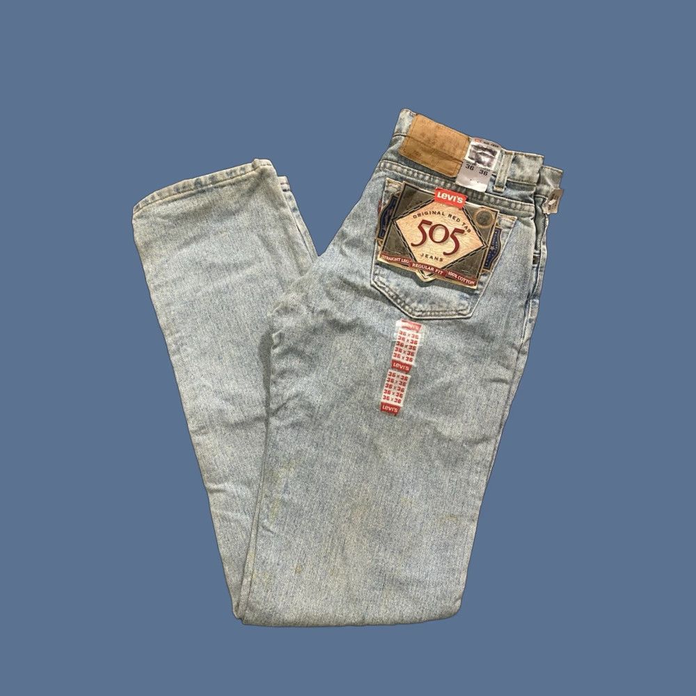 VINTAGE Levi’s 505 Jeans Straight Mens 34x35 34x36 Blue USA 90s NWT Dead Stock Made In USA
