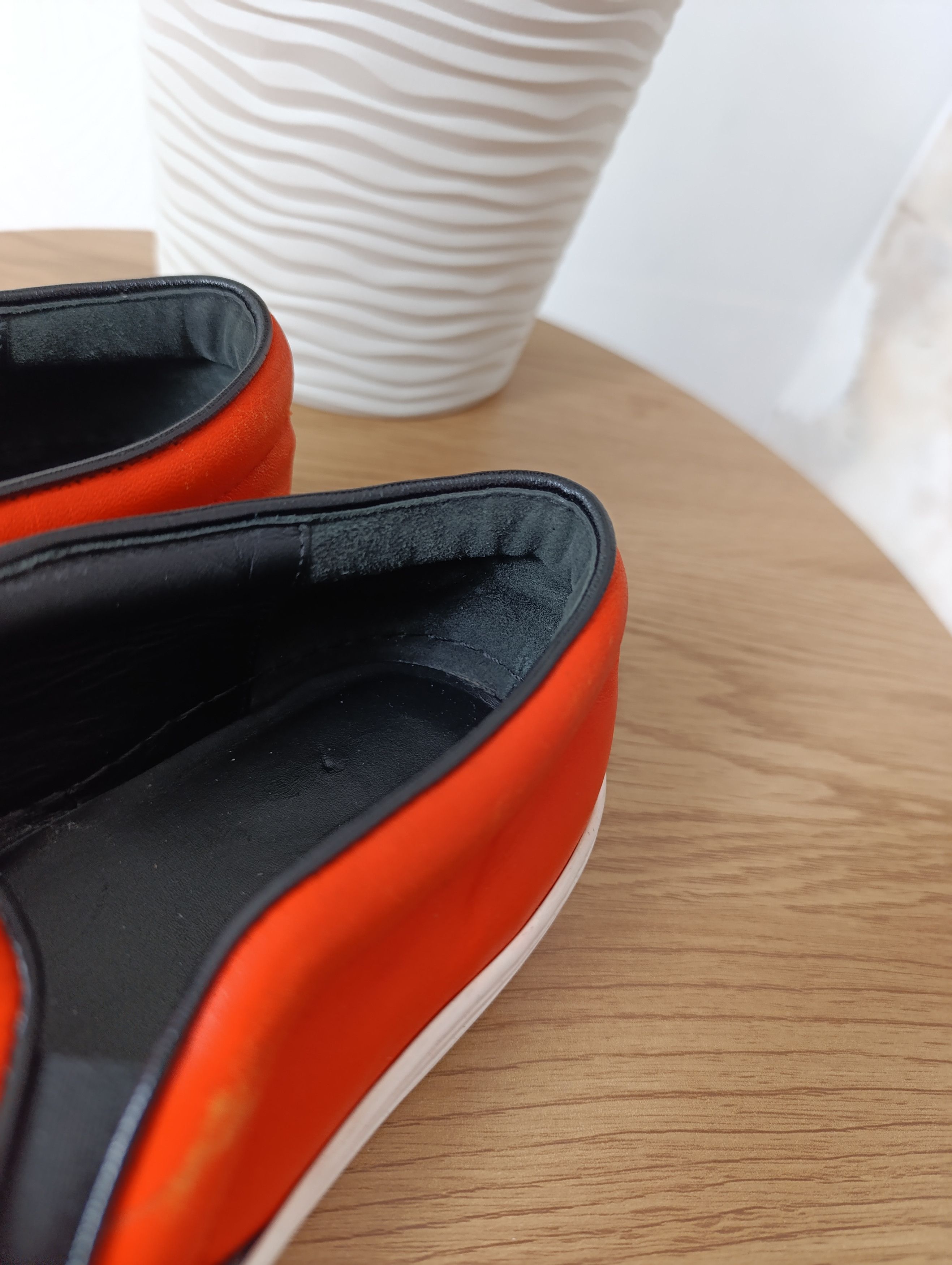 Celine CELINE LEATHER ORANGE SLIP-ON WOMENS SHOES Size US 8 / IT 38 - 18 Thumbnail