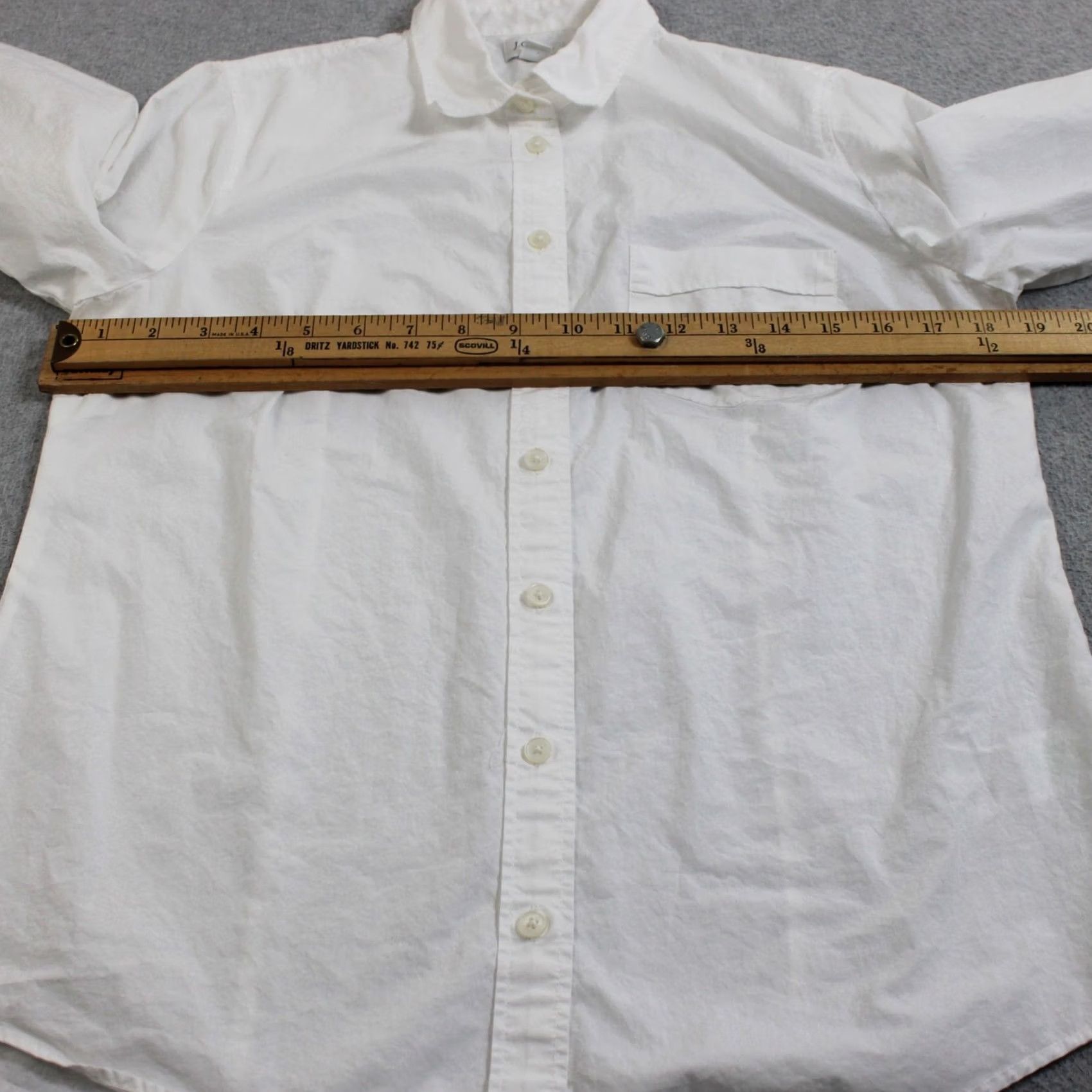 J.Crew J Crew Shirt Mens Medium White Solid Button Long Sleeve Cotton Office Heritage Size US M / EU 48-50 / 2 - 6 Thumbnail