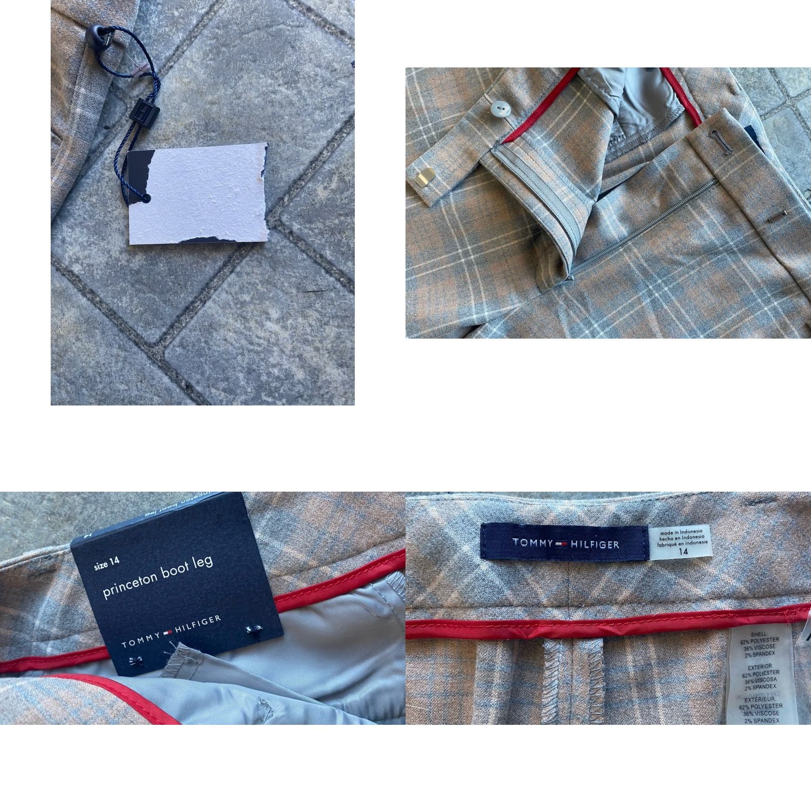 Tommy Hilfiger Tommy Hilfiger Women’s Pants 14 Plaid Princeton Boot Leg Multicolor NWT New Size 36" / US 14 / IT 50 - 8 Thumbnail