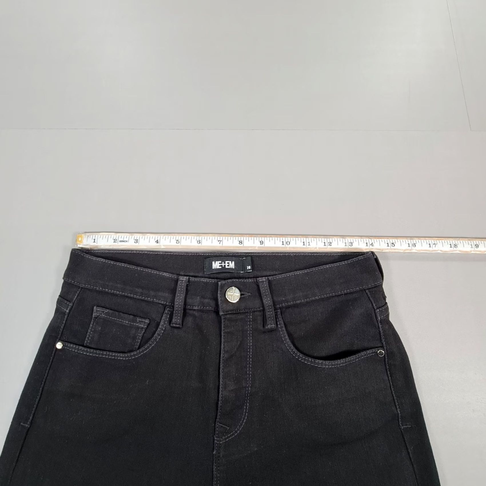 Vintage ME & EM Womens Jeans Black W28 L28 Skinny Fit High Rise Denim Stretch Zip 5-Pocket Design Modern City Designer Womens Jeans Size 28" / US 6 / IT 42 - 4 Thumbnail
