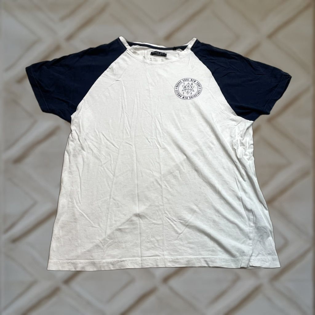 Brave Soul Brave Soul Shirt Mens XL White Blue Logo Basic Short Sleeve Cotton Adult Tee Size US XL / EU 56 / 4 - 1 Thumbnail